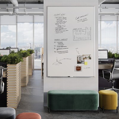 U Brands Basics Plus Steel Dry-Erase Whiteboard, Aluminum Frame, 4 x 6 (00073AANNN)