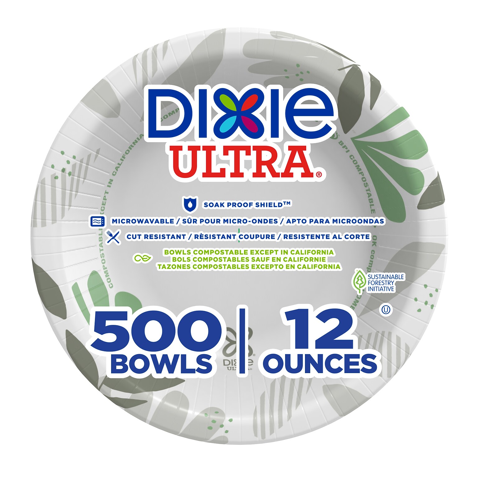Dixie Ultra Pathways Paper Bowl, 12 oz., Multicolored, 500/Carton (SXB12WS)