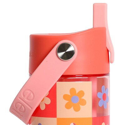 Elemental Splash Plastic Water Bottle, 26 oz., Checkered Flowers (EMLETR26CF64)