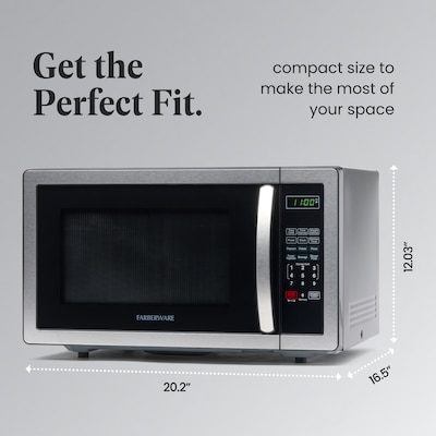 Farberware Classic 1.1 Cu. Ft. Countertop Microwave, Stainless Steel (FMO11AHTBKB)