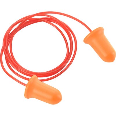 Global Industrial Bell Earplugs, Contour, Corded, NRR 32 dB, 100 Pairs/Box (708378)