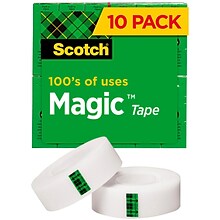 Scotch Magic Invisible Tape Refill,  3/4 x 27.77 yds., 10/Pack (810K10)