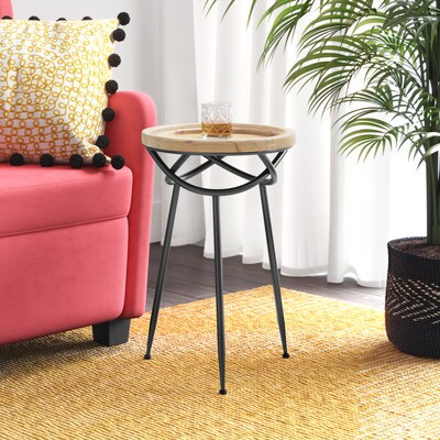Adore Decor Easton Side Table, Light Beige (FUST10019A)