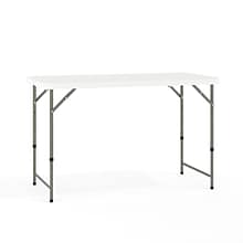 Flash Furniture Elon Folding Table, 47.75 x 23.75, Granite White (DADYCZ122Z2)