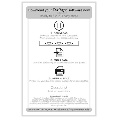 TaxRight 2025 1099-NEC Tax Form Tax Forms, Envelopes, TipSheet & Software, 4-Part, 50/Pack (NECSC6103ES)