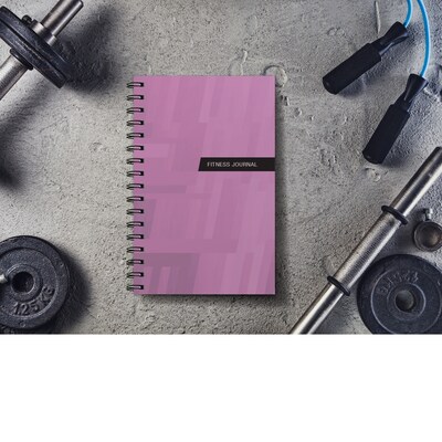 Global Printed Products 8.5” x 5.5” Workout Fitness Journal, Purple (GPP-0078-Q)