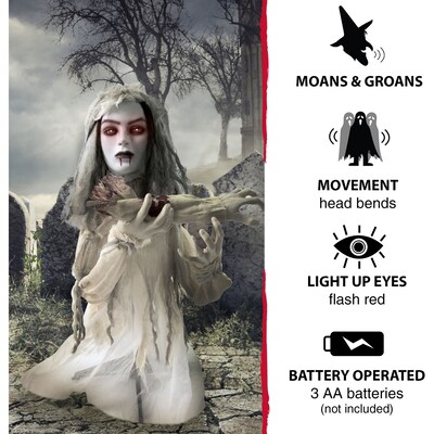 Haunted Hill Farm Animatronic Groundbreaker Haunted Bride (HHFJBRDE-1LSA)