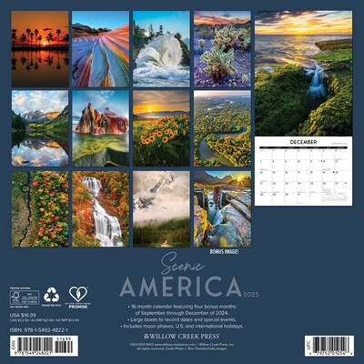 2025 Willow Creek Scenic America 12 x 12 Monthly Wall Calendar (48221)