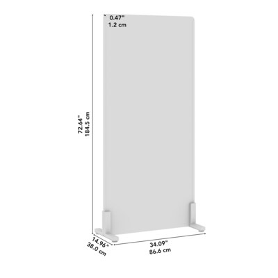 Bush Business Furniture Fabric Freestanding Privacy Panel, 72"H x 34"W, Cool Charcoal (PSP234CL-03)