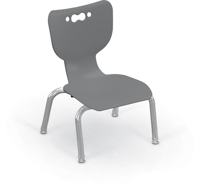 MooreCo 10 Hierarchy Student Chair with 4 Legs, Grey/Chrome Base (703673561723)