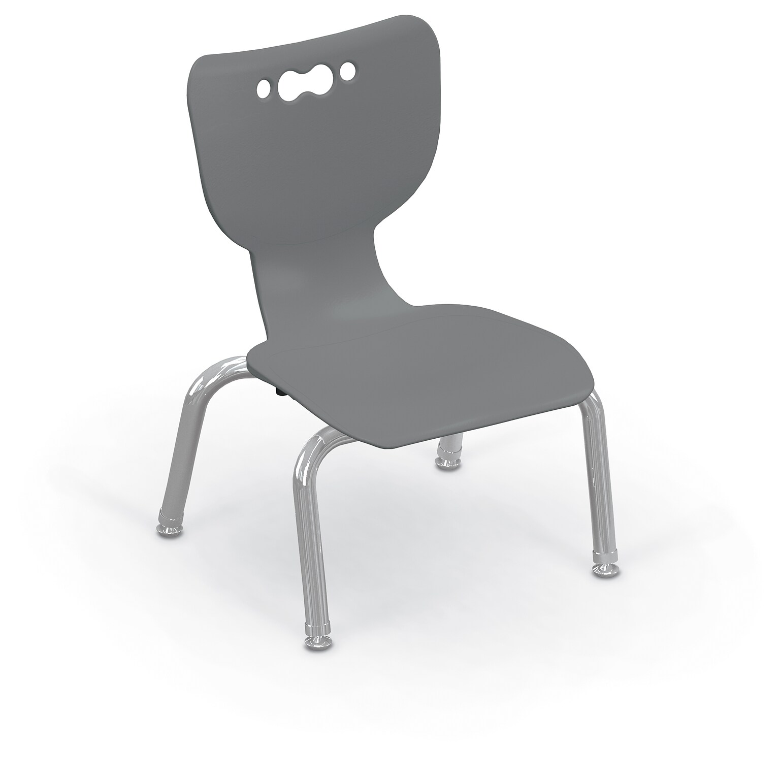 MooreCo 10 Hierarchy Student Chair with 4 Legs, Grey/Chrome Base (703673561723)