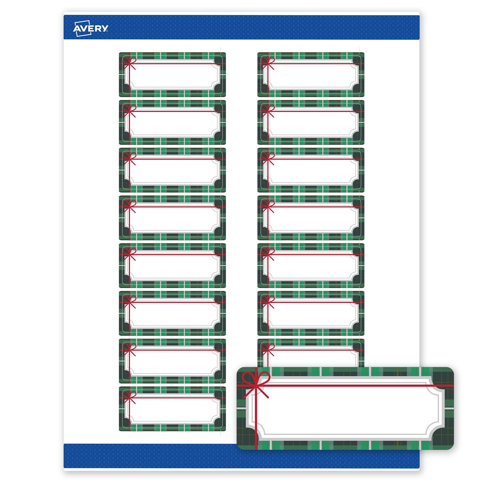 Avery Rectangle Multipurpose Labels, 1 x 2-5/8, White, 160/Pack (19479370403)