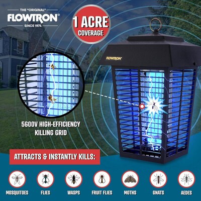 Flowtron Eletric Bug Zapper, 1 Acre of Coverage, 40W Bulb & 5600V Instant Killing Grid (FLWBK40D)