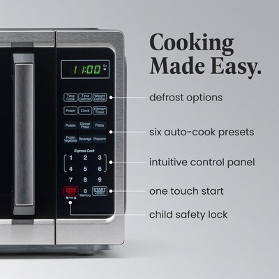 Farberware Classic 0.9 Cu. Ft. Countertop Microwave, Stainless Steel (FM09SS)