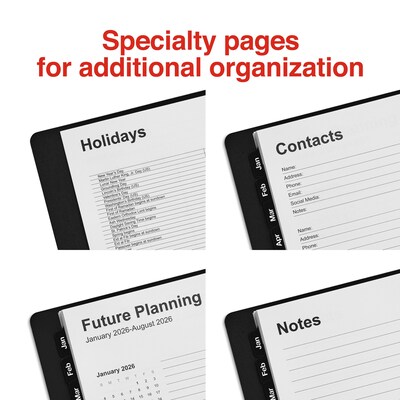 2025 Staples 5" x 8" Weekly & Monthly Appointment Book, Black (ST58454-25)