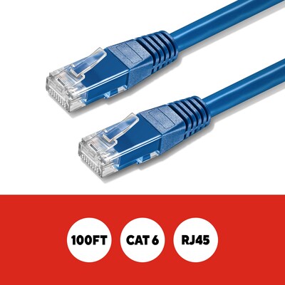 Staples TECH 100 Cat-6 Ethernet Cable, Male to Male, Blue (ST62452)