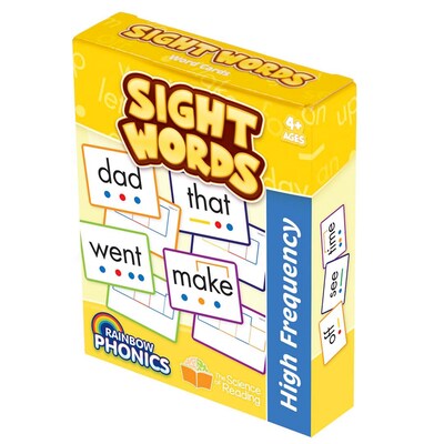 Junior Learning Rainbow Phonics Sight Word Cards, High Freguency, 52/Pack (JRLRP108)
