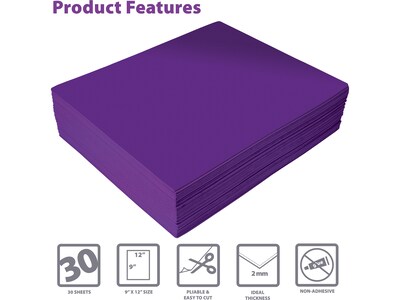 Better Office EVA Foam Sheet, Purple, 30/Pack (01214)