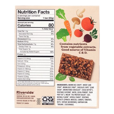 Madegood Gluten Free Chocolate Chip Crispy Squares, 0.78 oz., 6/Box, 6 Boxes/Pack (307-00429)