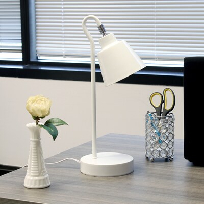Simple Designs Sleek Essentials LED Desk Lamp, 16", White (LD1079-WHT)