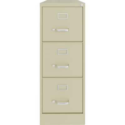 Lorell Fortress 3-Drawer Vertical File Cabinet, Letter Size, Lockable, 40.2H x 15W x 22D, Putty (LLR42296)