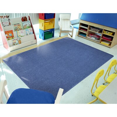 Joy Carpets Just Kidding Polyester 12' x 7'6" Oval Machine Tufted Rug, Blue (623SS-01)