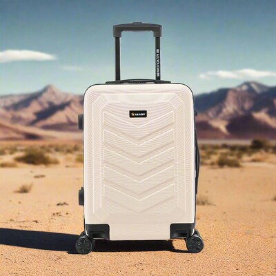 US Army FOX 20" Hardside Carry-On Suitcase, 4-Wheeled Spinner, TSA Checkpoint Friendly, Sand (USLFOX00S-SAN)