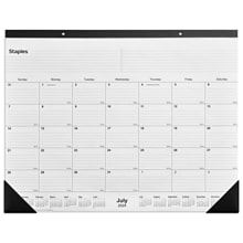 2024-2025 Staples 22 x 17 Academic Monthly Desk Pad Calendar, White/Black  (ST12952-23)