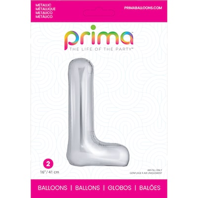 Party City (Air-Filled) 16 L Foil Balloon, Silver, 2/Pack (AM60050276-18)