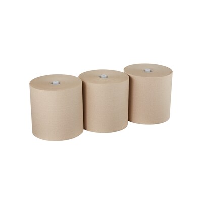 Pacific Blue Ultra 8” High-Capacity Recycled Paper Towel Roll by GP PRO, 1-Ply, Brown, 1150’/Roll, 3 Rolls/Carton (26496)