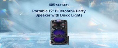 Emerson EDS-1200 Portable Bluetooth Party Speaker with Wireless Microphone, Black (EDS-1200)