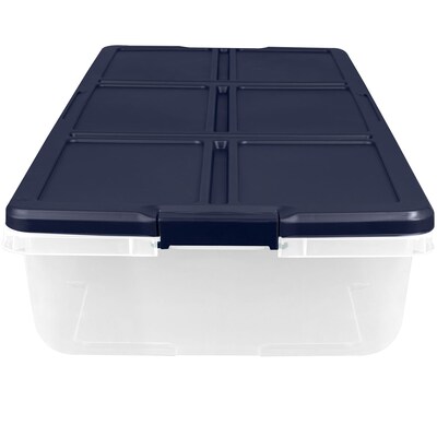 Clear Storage Container with Wheels, 52L, Sold by at Home