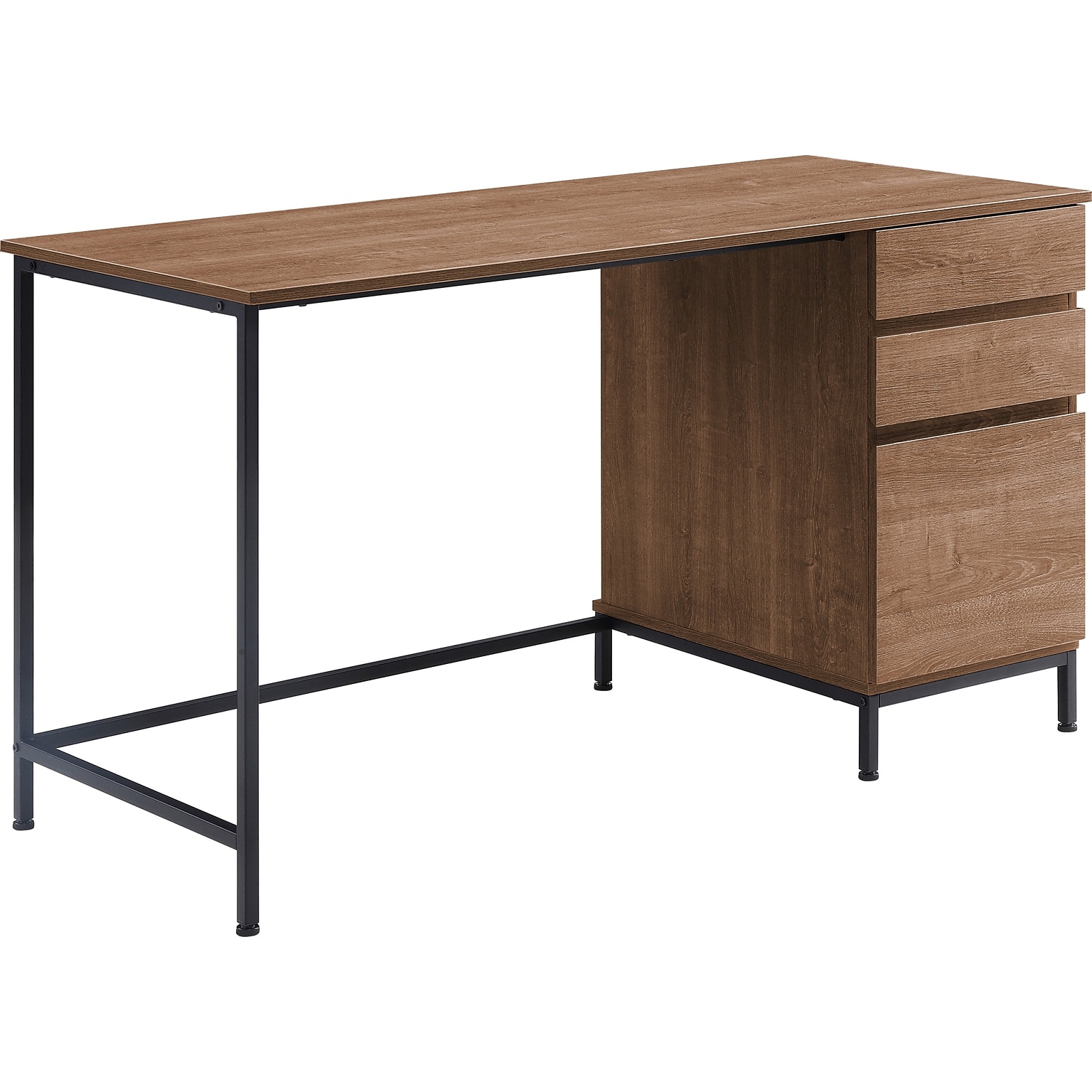 Lorell SOHO  55 W Desk with Side-Drawers, Walnut (LLR97615)