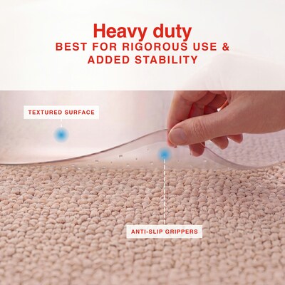 Quill Brand® PlushMat Chair Mat, 45" x 53", Clear (20236-CC)