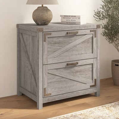 Bush Furniture Knoxville 2-Drawer Lateral File Cabinet, Restored Gray (CGF129RTG-03)