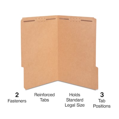 Staples® Reinforced Classification Folder, 2 Expansion, Legal Size, Kraft Brown, 50/Box (ST831073/8