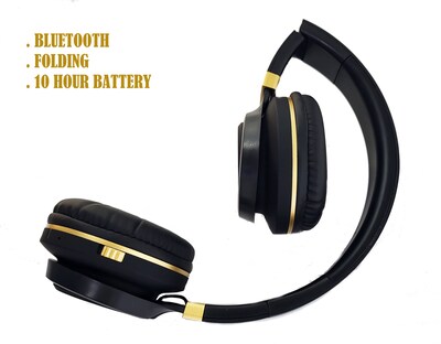 Vangoddy Black Diamond Wireless Bluetooth Headset, Black and Gold (BTK001000)