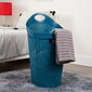 Mind Reader Plastic Rolling Laundry Basket, Blue (60HWHEEL-BLU)