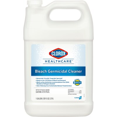 Clorox Healthcare Bleach Germicidal Cleaner Refill, 128 Ounces, 4 Bottles/ Case (68978)