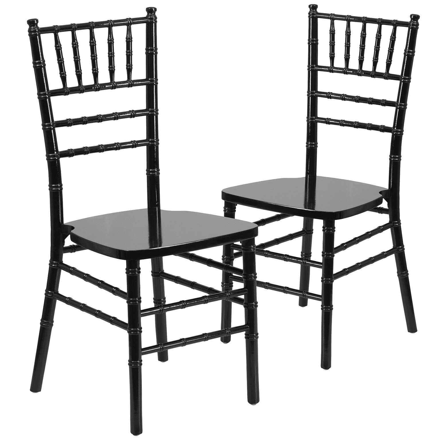 Flash Furniture HERCULES Series Wood Chiavari Chair, Black, 2 Pack (2XSBLACK)