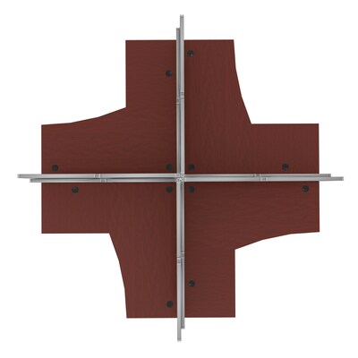 Regency Instant Office 63"H x 258"W 4 Person L-Shaped Cubicle Panel Workstation, Hansen Cherry (IO36494-03K-4P)