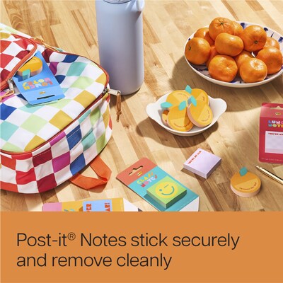 Post-it Class Notes Super Star Sticky Notes, 1.9" x 1.9", Purple/Red, 100 Sheets/Pad (SBTS26-CN-12)