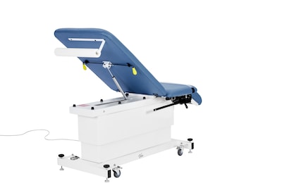 Viva Comfort XRO Electric Height and Back Adjustable Exam Table with Stirrups, 600 lb Capacity, Blue (ADI903-24-BLU-MK)