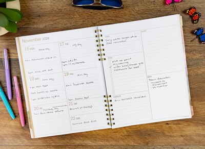 2026-2027 Overland Travelware 0.75" x 9.25" Calendar Year Weekly & Monthly Standard Planner, Paperboard Cover (90699)
