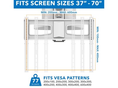 Mount-It! Motorized Fireplace TV Wall Mount, 77 Lbs. Max. (MI-386W)