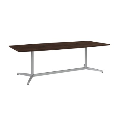 Bush Business Furniture 96W x 42D Boat Shaped Conference Table with Metal Base, Black Walnut (99TBM9