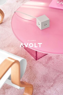 AVOLT Square 1 5.9' 3-Outlet Power Extender with USB-C, New Pink (SQ1-NABC30-18OP)