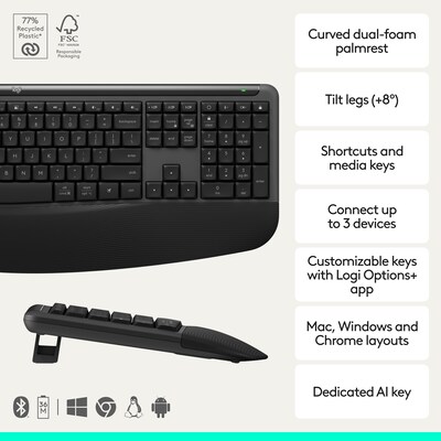 Logitech Signature Comfort Plus Combo MK880 Wireless Keyboard and Mouse Combo, Black (920-013968)