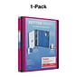 Staples® Better 1" 3 Ring View Binder with D-Rings, Pink (13568-CC)