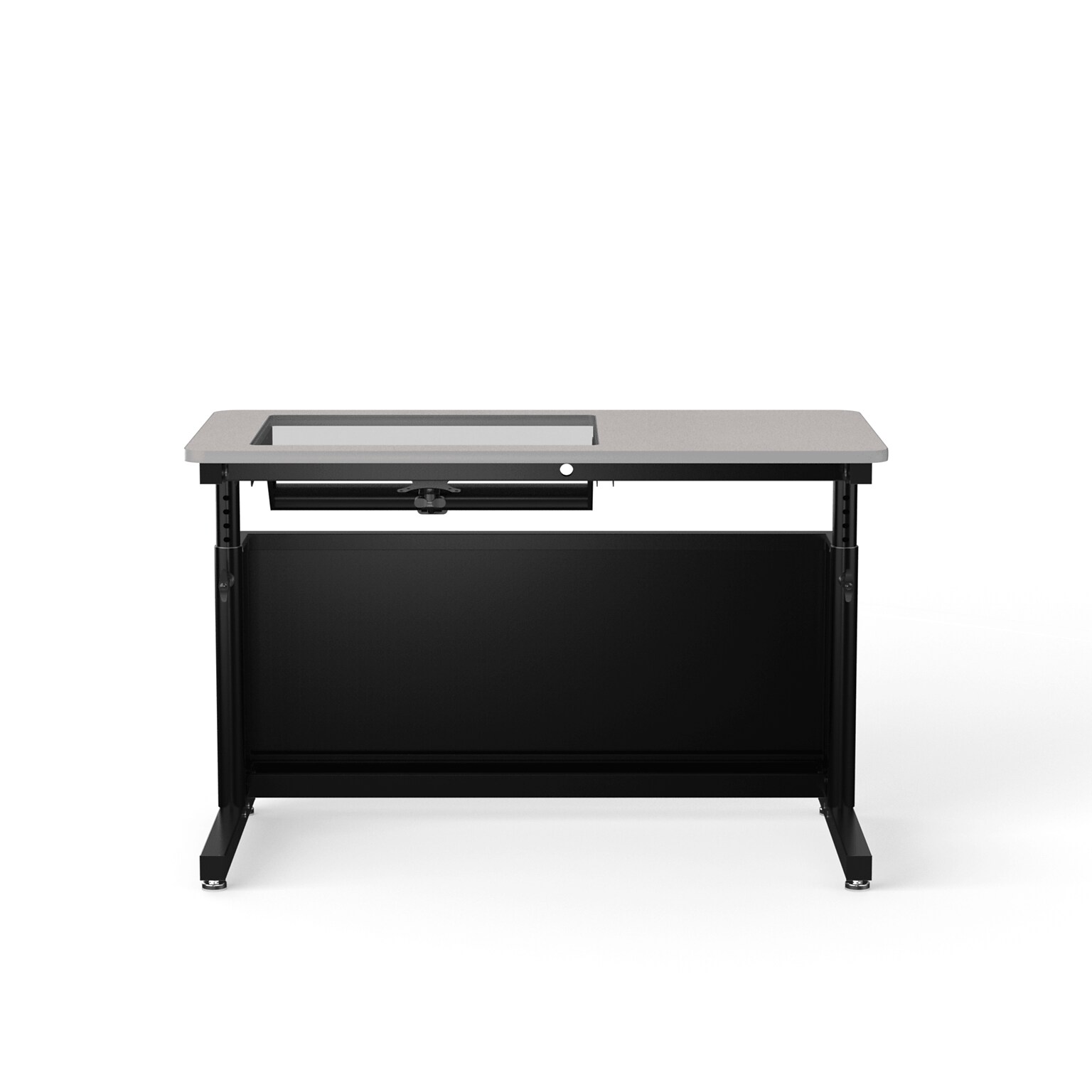 VersaDesk Downview 48W Manual Adjustable Standing Computer Table, Grey/Black (DVT4824-BG)